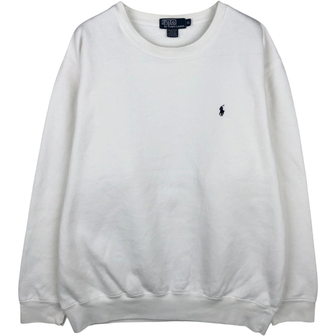 Ralph Lauren POLO by Ralph Lauren One Point Logo Sweatshirt Trainer Men's XL cotton white type Vintage Second Hand