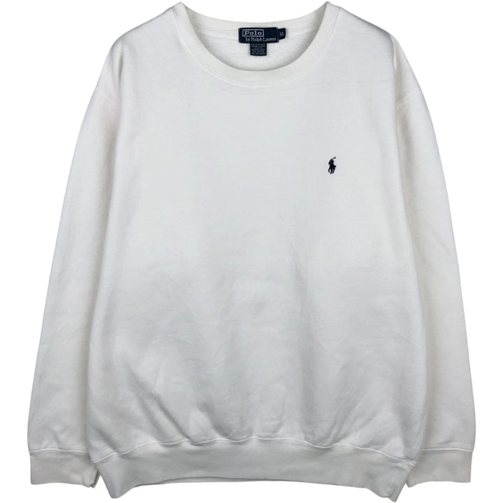 Ralph Lauren POLO by Ralph Lauren One Point Logo Sweatshirt Trainer Men's XL cotton white type Vintage Second Hand
