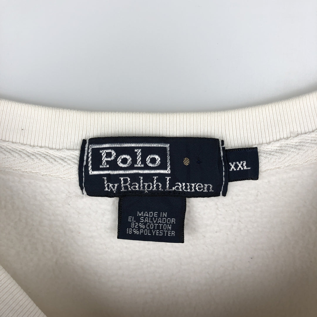 Ralph Lauren POLO by Ralph Lauren One Point Logo Sweatshirt Trainer Men's XXL cotton white type Vintage Second Hand