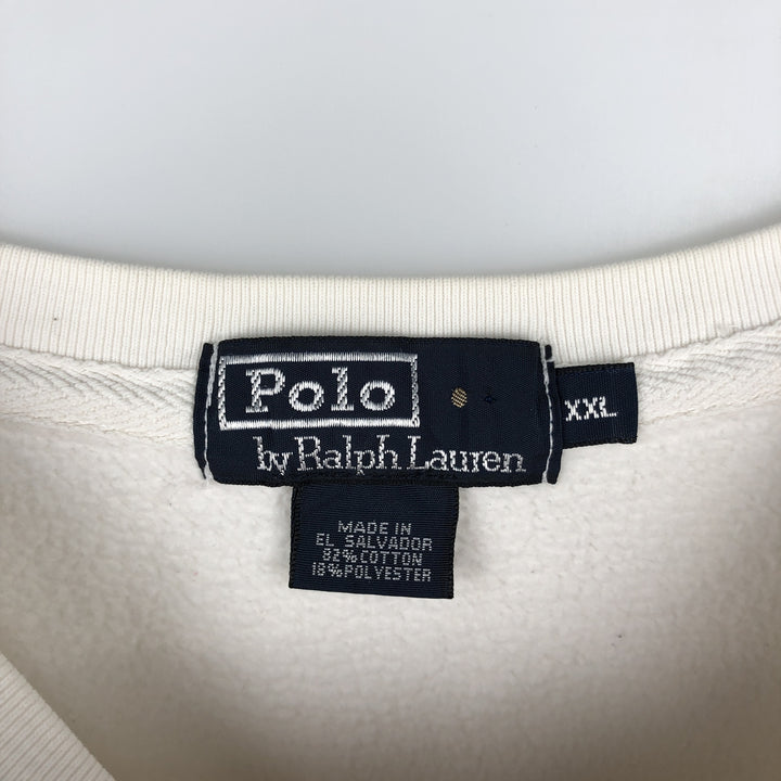Ralph Lauren POLO by Ralph Lauren One Point Logo Sweatshirt Trainer Men's XXL cotton white type Vintage Second Hand