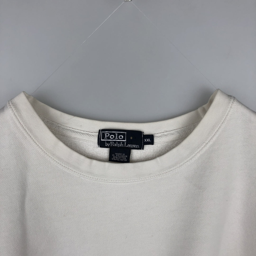 Ralph Lauren POLO by Ralph Lauren One Point Logo Sweatshirt Trainer Men's XXL cotton white type Vintage Second Hand