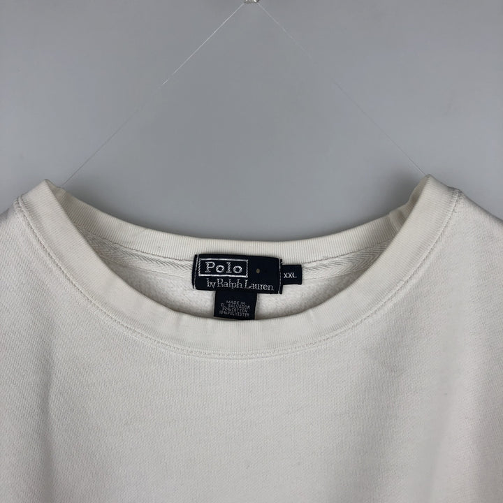 Ralph Lauren POLO by Ralph Lauren One Point Logo Sweatshirt Trainer Men's XXL cotton white type Vintage Second Hand