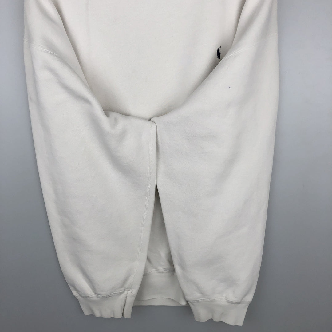 Ralph Lauren POLO by Ralph Lauren One Point Logo Sweatshirt Trainer Men's XXL cotton white type Vintage Second Hand