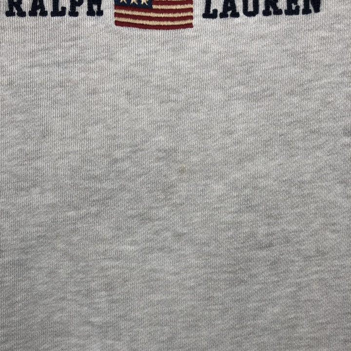 Ralph Lauren POLO JEANS COMPANY American flag pattern logo sweatshirt, men's size M (approx.) cotton gray type Vintage Second Hand