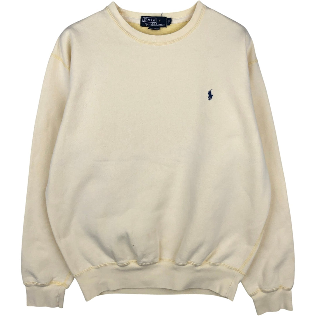 Ralph Lauren POLO by Ralph Lauren One Point Logo Sweatshirt Trainer Men's S Size cotton yellow type Vintage Second Hand