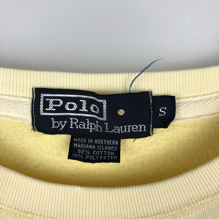 Ralph Lauren POLO by Ralph Lauren One Point Logo Sweatshirt Trainer Men's S Size cotton yellow type Vintage Second Hand