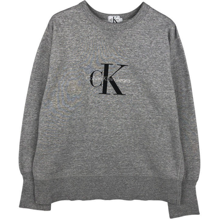 Calvin Klein USA-made men's size S equivalent crew neck (round neck) cotton gray type Vintage Second Hand
