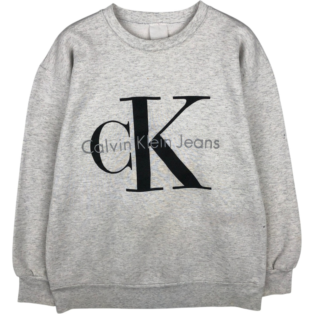 Calvin Klein logo sweatshirt, men's size M (approx.) unclear gray type Vintage Second Hand