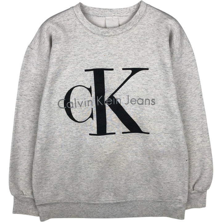 Calvin Klein logo sweatshirt, men's size M (approx.) unclear gray type Vintage Second Hand