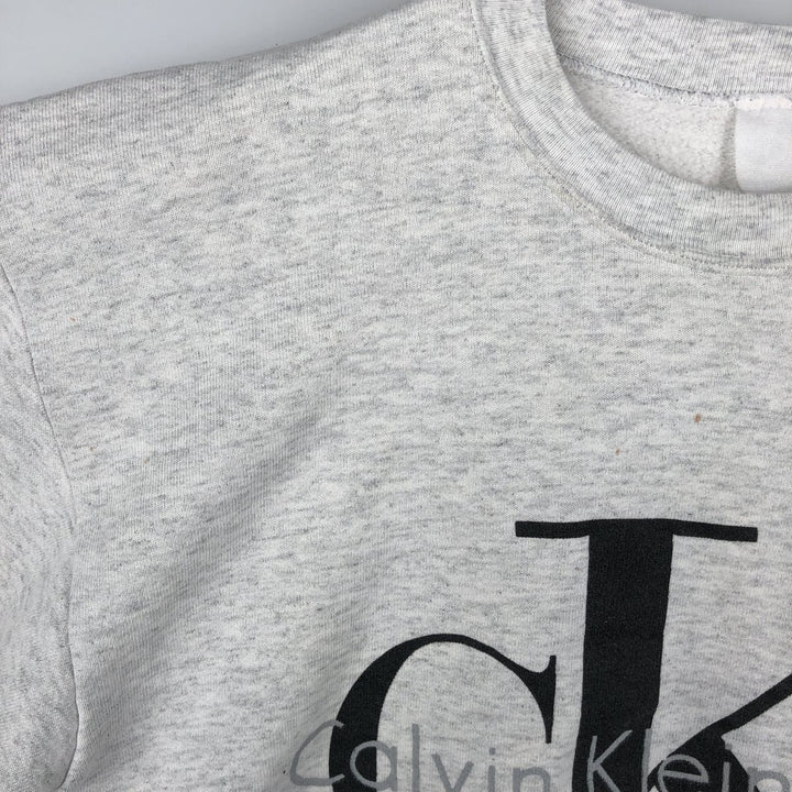 Calvin Klein logo sweatshirt, men's size M (approx.) unclear gray type Vintage Second Hand