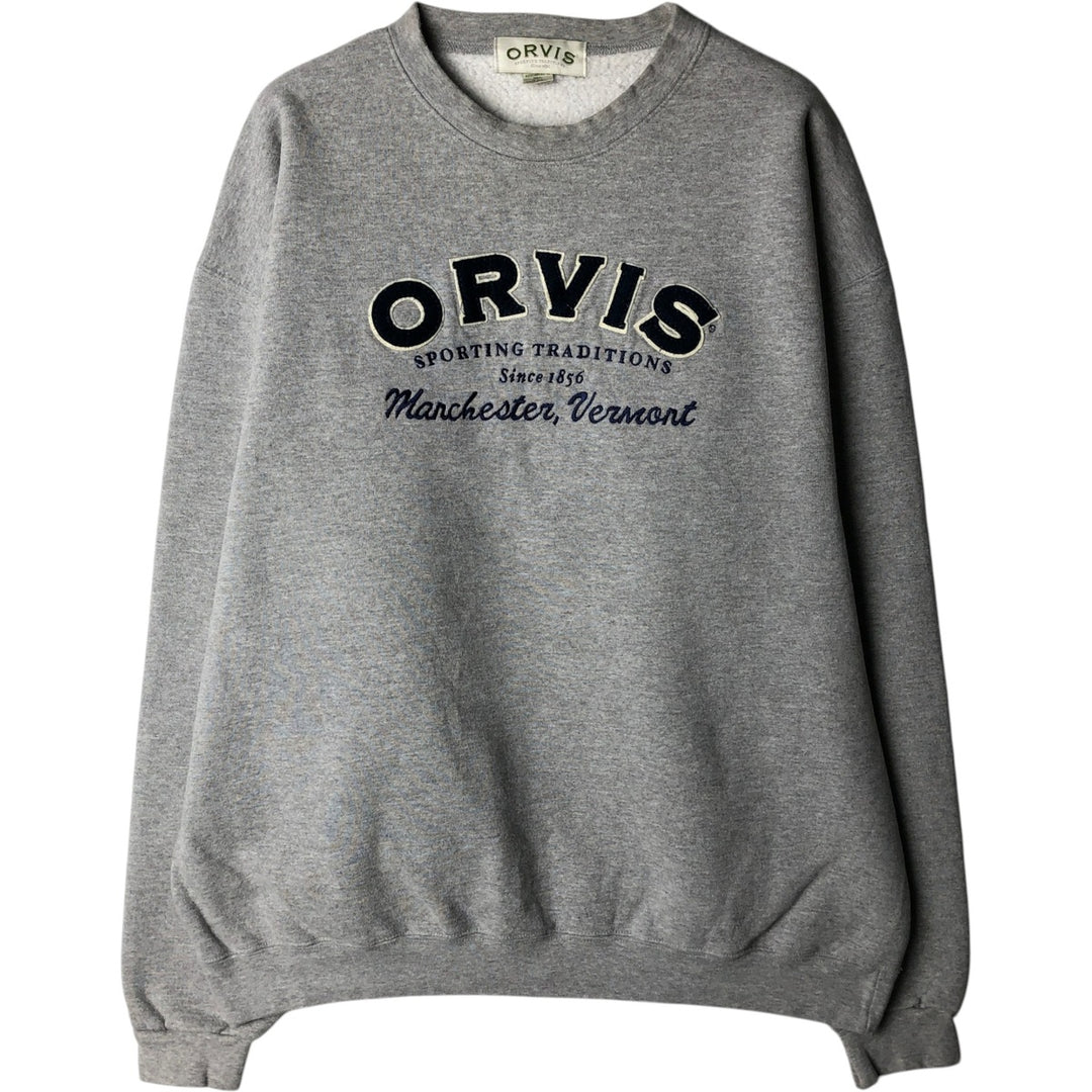 90s-00'S Orvis logo sweatshirt, men's size L equivalent, vintage. cotton gray type Vintage Second Hand