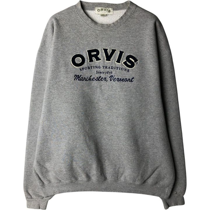 90s-00'S Orvis logo sweatshirt, men's size L equivalent, vintage. cotton gray type Vintage Second Hand