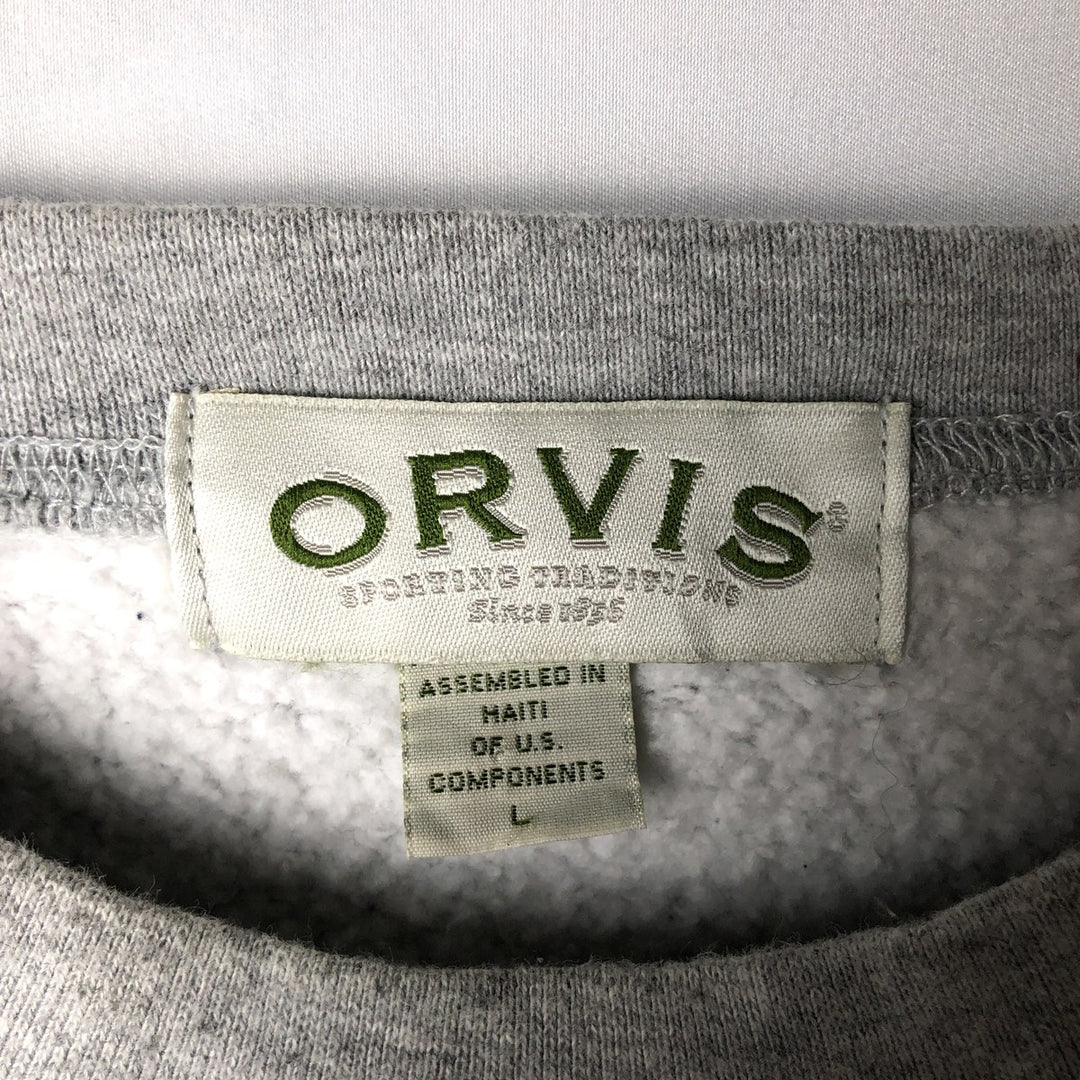 90s-00'S Orvis logo sweatshirt, men's size L equivalent, vintage. cotton gray type Vintage Second Hand