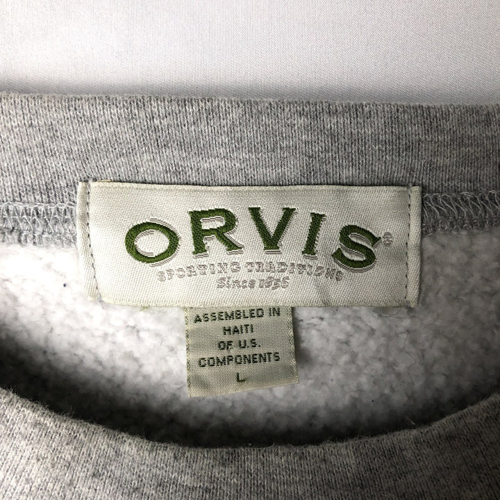 90s-00'S Orvis logo sweatshirt, men's size L equivalent, vintage. cotton gray type Vintage Second Hand