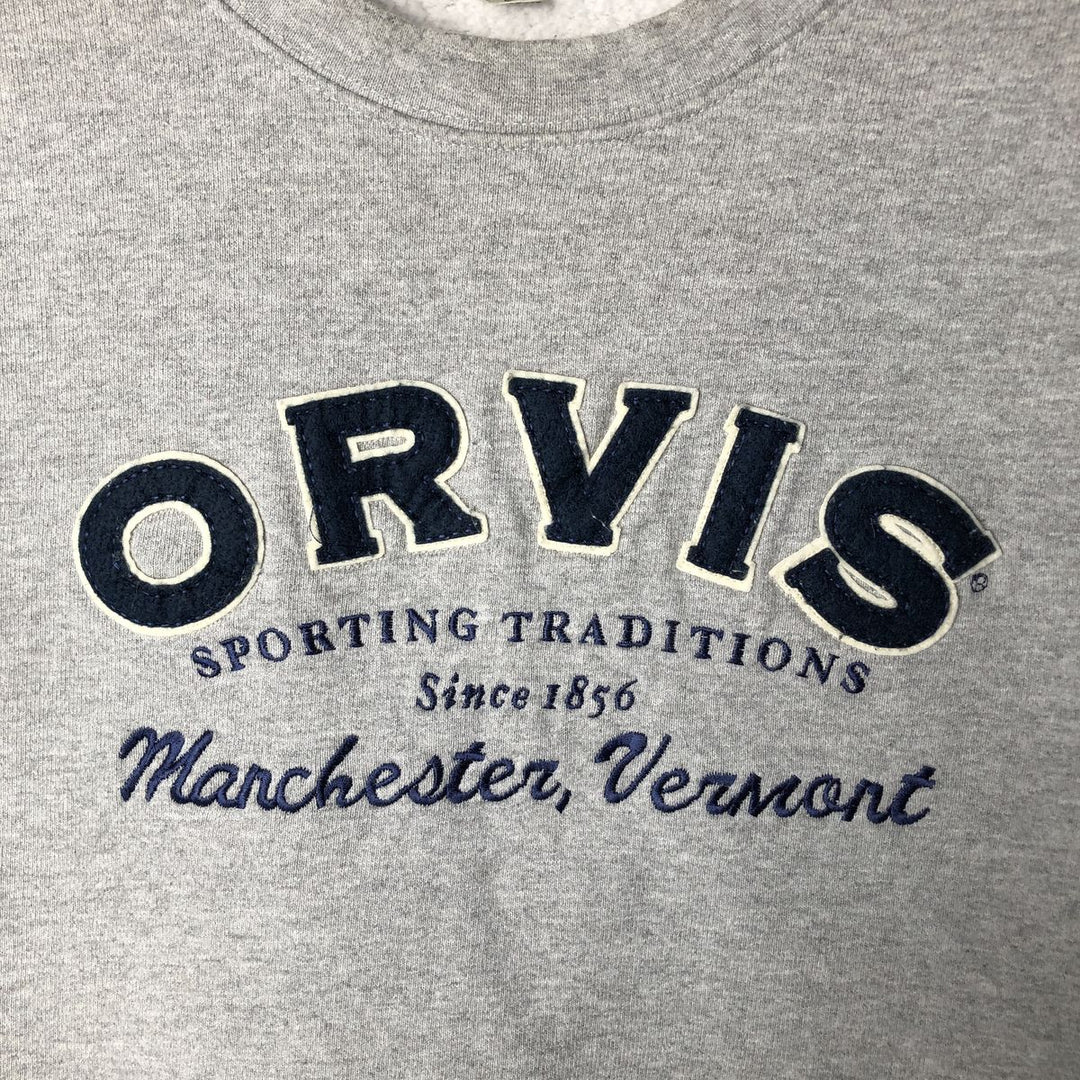 90s-00'S Orvis logo sweatshirt, men's size L equivalent, vintage. cotton gray type Vintage Second Hand