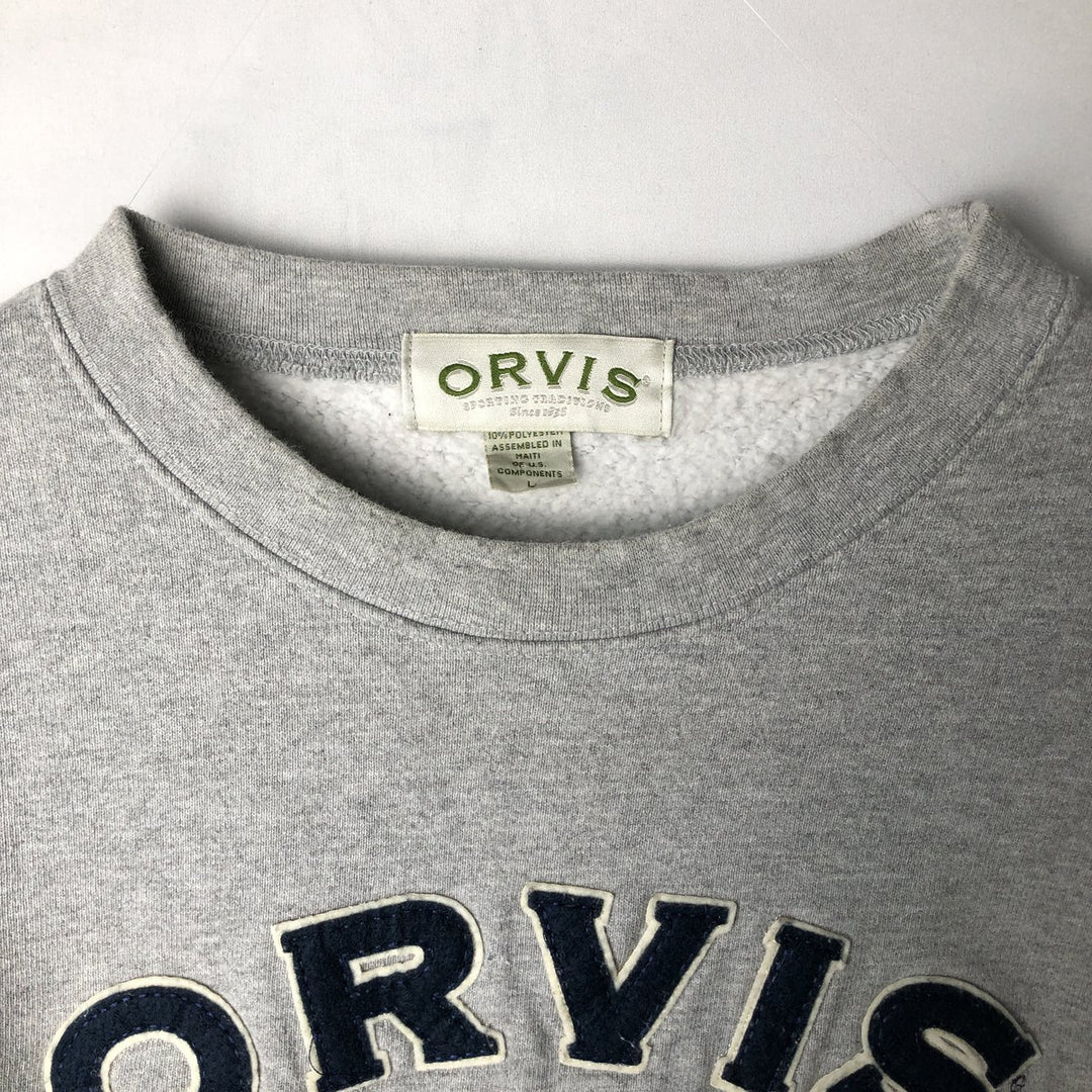 90s-00'S Orvis logo sweatshirt, men's size L equivalent, vintage. cotton gray type Vintage Second Hand