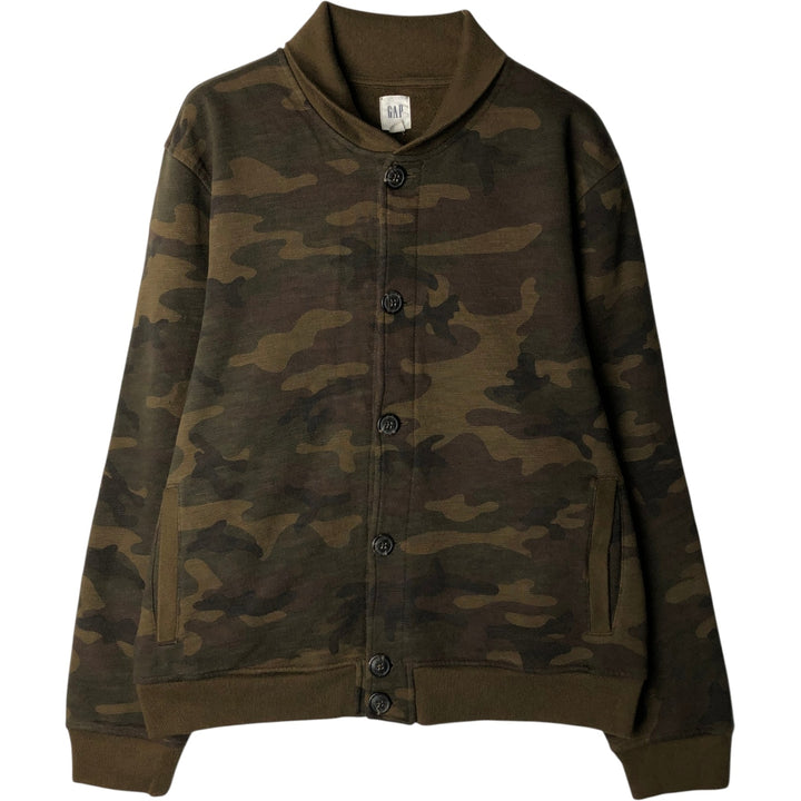 GAP Woodland Camo Sweat Cardigan, Men's Size L (approx.) cotton Khaki type Vintage Second Hand