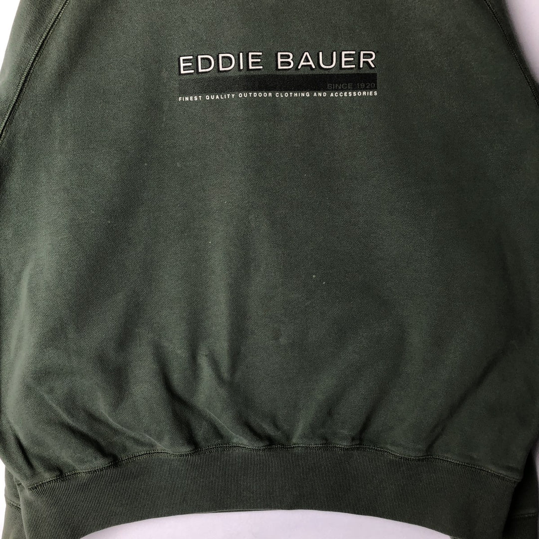 Eddie Bauer SPORT Logo Sweatshirt (Men's Size L) cotton Khaki type sage green Vintage Second Hand