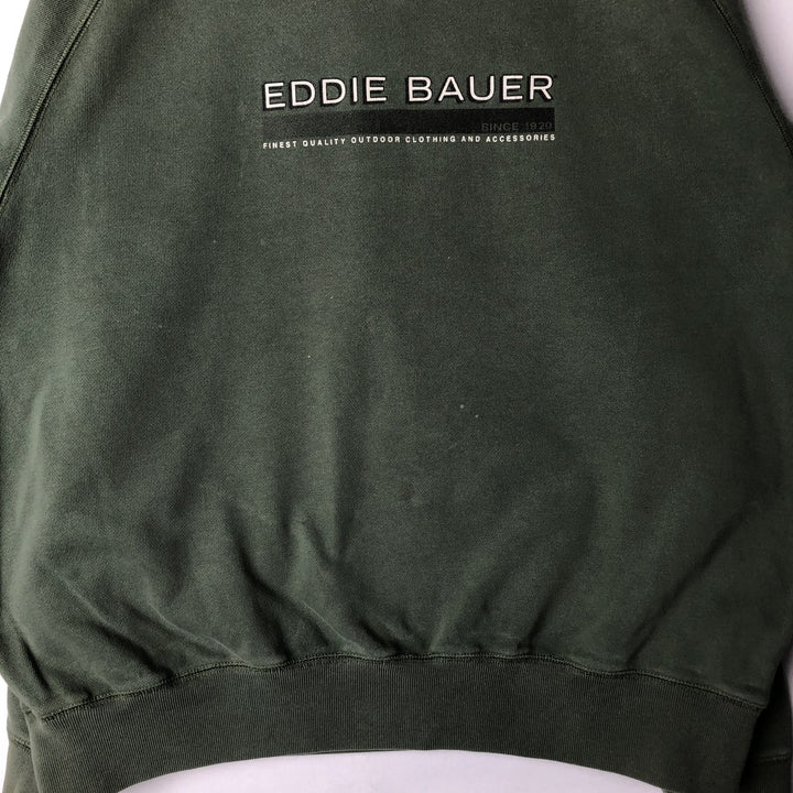 Eddie Bauer SPORT Logo Sweatshirt (Men's Size L) cotton Khaki type sage green Vintage Second Hand