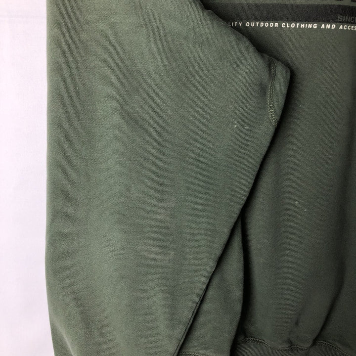 Eddie Bauer SPORT Logo Sweatshirt (Men's Size L) cotton Khaki type sage green Vintage Second Hand