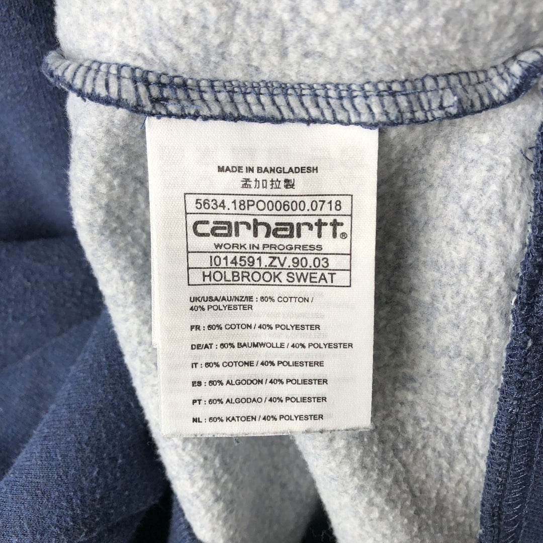 Carhartt WORK IN PROGRESS Plain Blank Sweatshirt (Men's XL equivalent) cotton navy blue type Vintage Second Hand