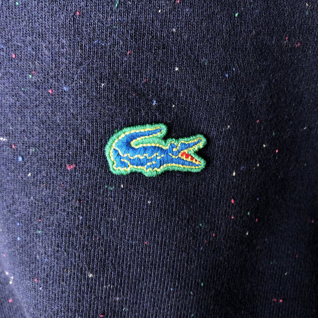 Lacoste CLASSIC FIT Color Nep One-Point Logo Sweatshirt (Men's Size L) cotton navy blue type Vintage Second Hand