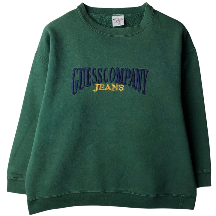 Guess logo sweatshirt, made in USA, men's size L equivalent. cotton green type Vintage Second Hand
