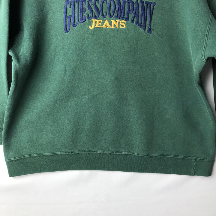 Guess logo sweatshirt, made in USA, men's size L equivalent. cotton green type Vintage Second Hand