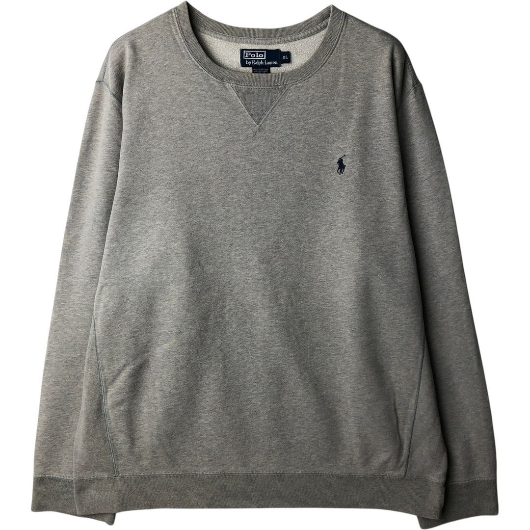 Ralph Lauren POLO by Ralph Lauren One Point Logo Sweatshirt Trainer Men's XL cotton gray type Vintage Second Hand