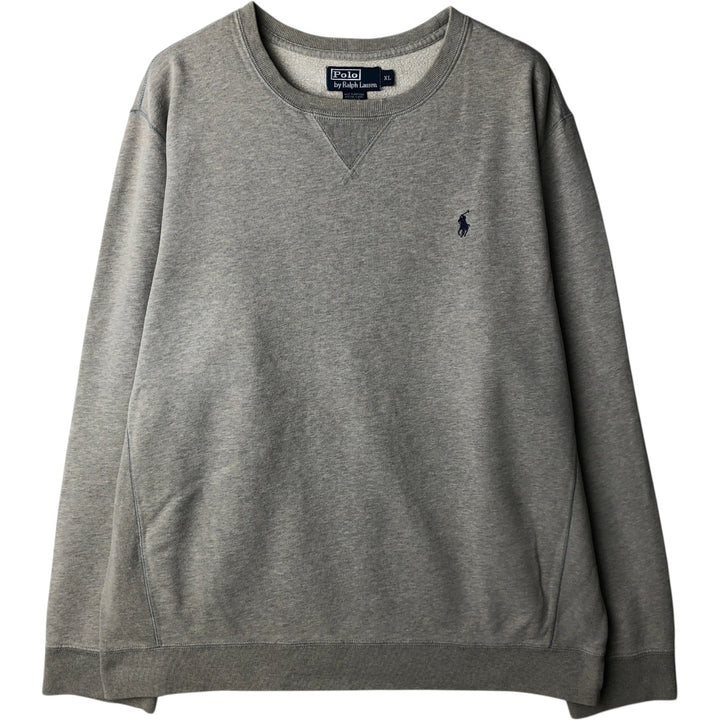 Ralph Lauren POLO by Ralph Lauren One Point Logo Sweatshirt Trainer Men's XL cotton gray type Vintage Second Hand
