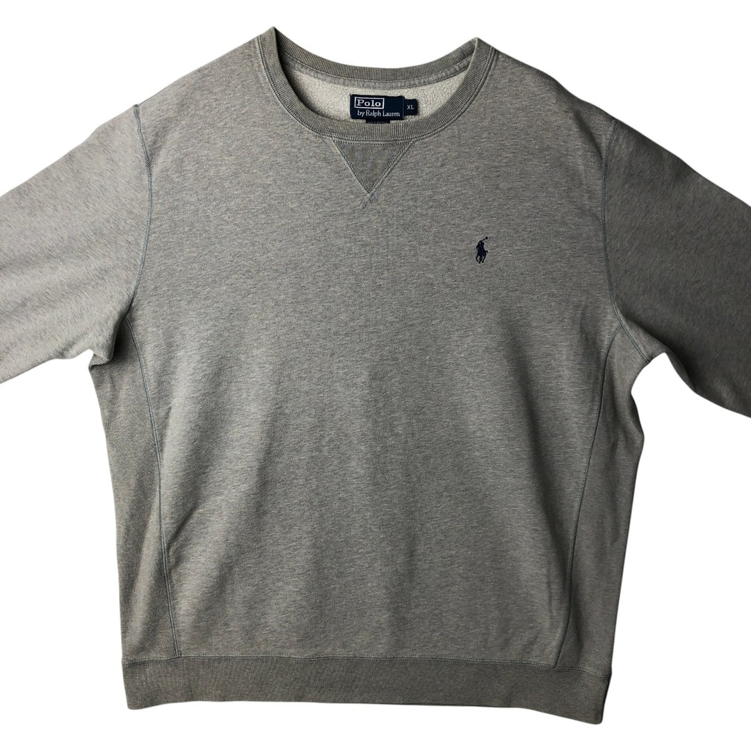 Ralph Lauren POLO by Ralph Lauren One Point Logo Sweatshirt Trainer Men's XL cotton gray type Vintage Second Hand
