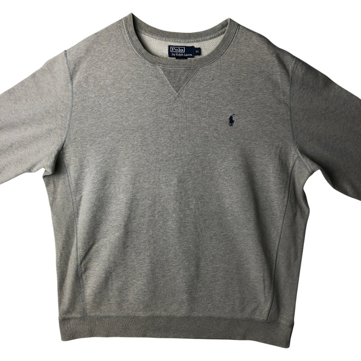 Ralph Lauren POLO by Ralph Lauren One Point Logo Sweatshirt Trainer Men's XL cotton gray type Vintage Second Hand