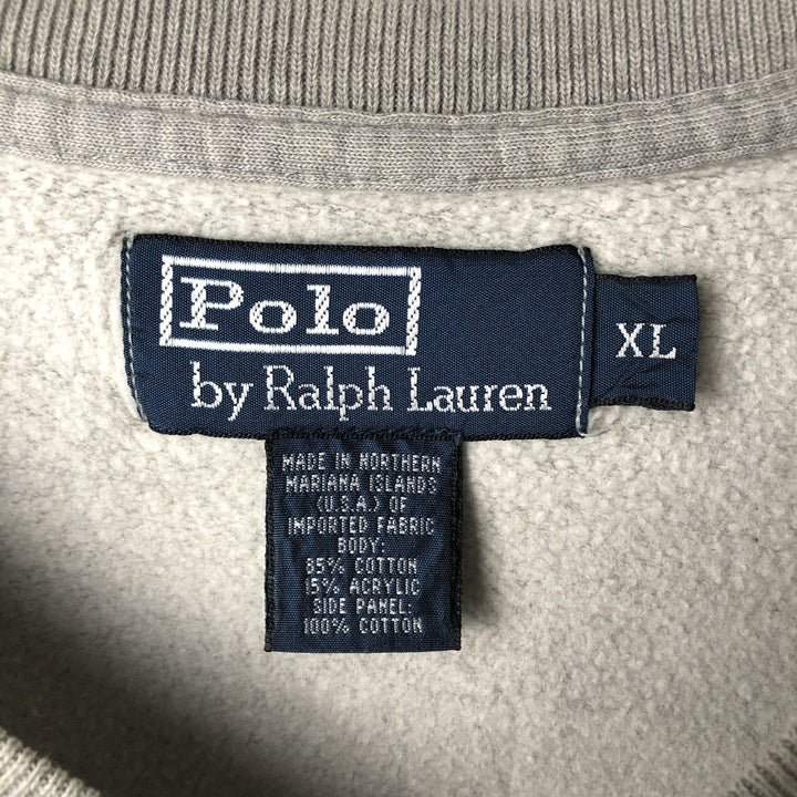 Ralph Lauren POLO by Ralph Lauren One Point Logo Sweatshirt Trainer Men's XL cotton gray type Vintage Second Hand