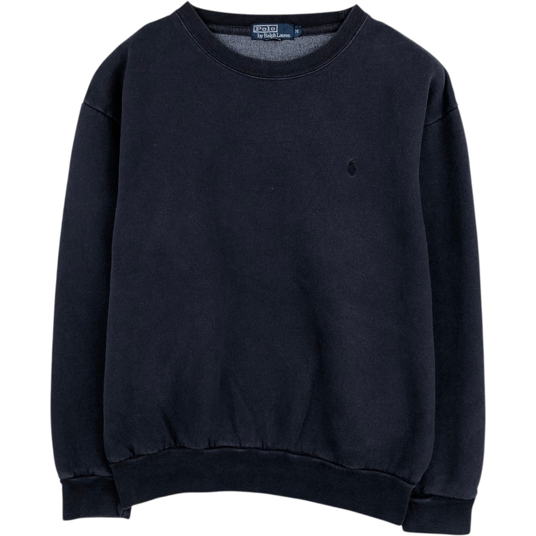Ralph Lauren POLO by Ralph Lauren One Point Logo Sweatshirt Trainer Men's M size cotton navy blue type Vintage Second Hand