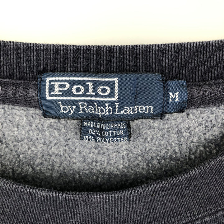 Ralph Lauren POLO by Ralph Lauren One Point Logo Sweatshirt Trainer Men's M size cotton navy blue type Vintage Second Hand