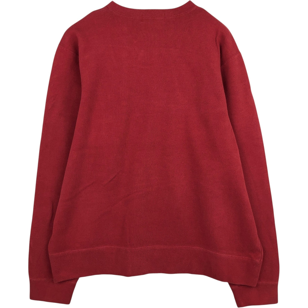 Ralph Lauren POLO by Ralph Lauren Rib-Knit V-Neck Logo Sweatshirt (Men's XL equivalent) cotton red type Vintage Second Hand