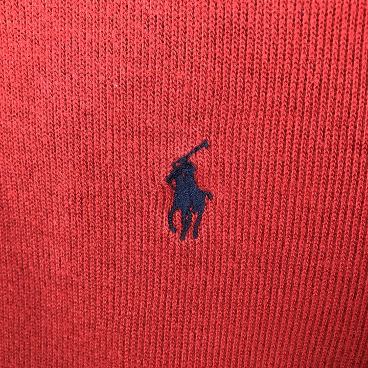 Ralph Lauren POLO by Ralph Lauren Rib-Knit V-Neck Logo Sweatshirt (Men's XL equivalent) cotton red type Vintage Second Hand