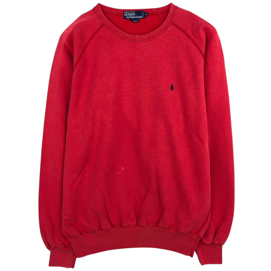 Ralph Lauren POLO by Ralph Lauren One Point Logo Sweatshirt Trainer Men's M size cotton red type Vintage Second Hand