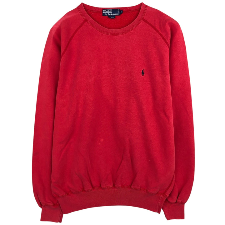 Ralph Lauren POLO by Ralph Lauren One Point Logo Sweatshirt Trainer Men's M size cotton red type Vintage Second Hand