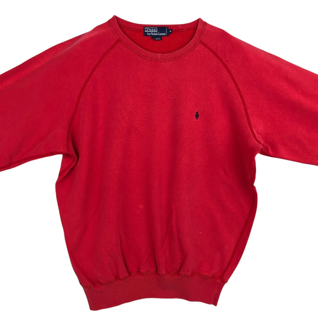 Ralph Lauren POLO by Ralph Lauren One Point Logo Sweatshirt Trainer Men's M size cotton red type Vintage Second Hand