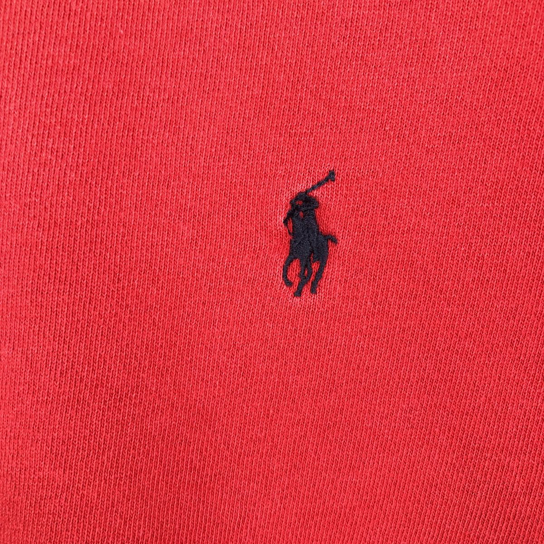 Ralph Lauren POLO by Ralph Lauren One Point Logo Sweatshirt Trainer Men's M size cotton red type Vintage Second Hand