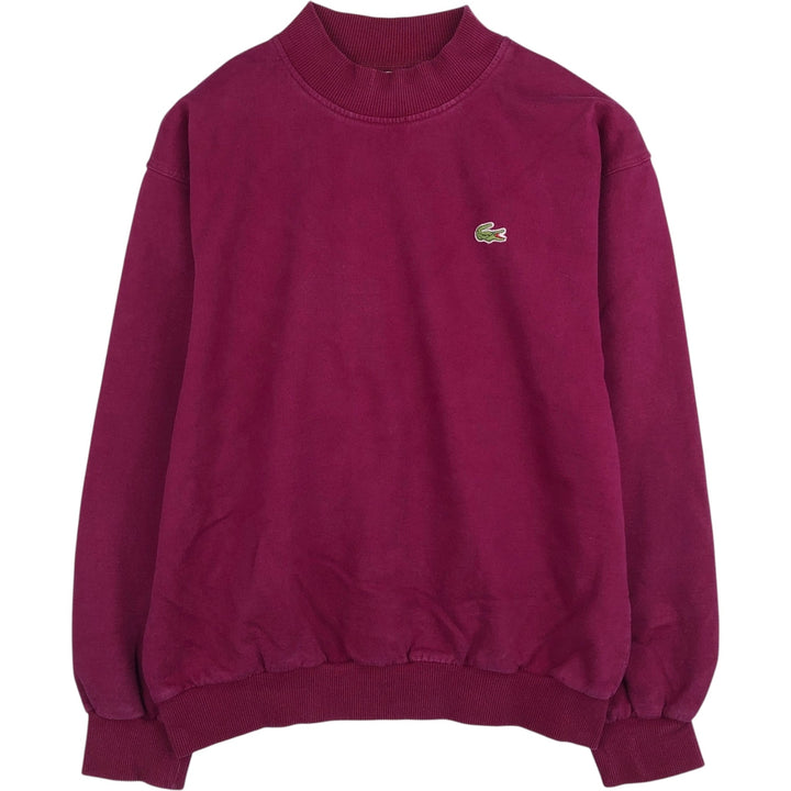 Lacoste Mock Neck Sweatshirt with One-Point Logo (Men's Size M) cotton Purple type red-purple Vintage Second Hand