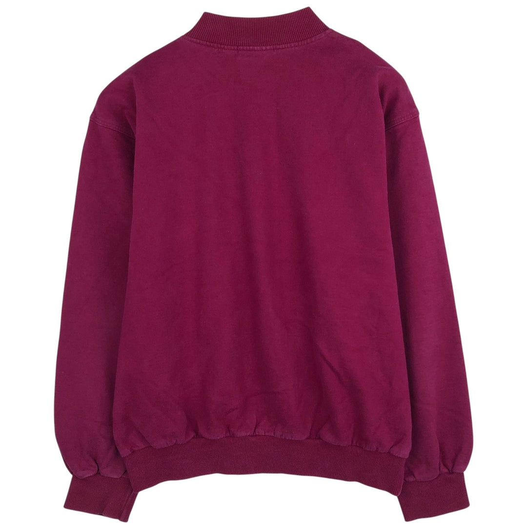 Lacoste Mock Neck Sweatshirt with One-Point Logo (Men's Size M) cotton Purple type red-purple Vintage Second Hand