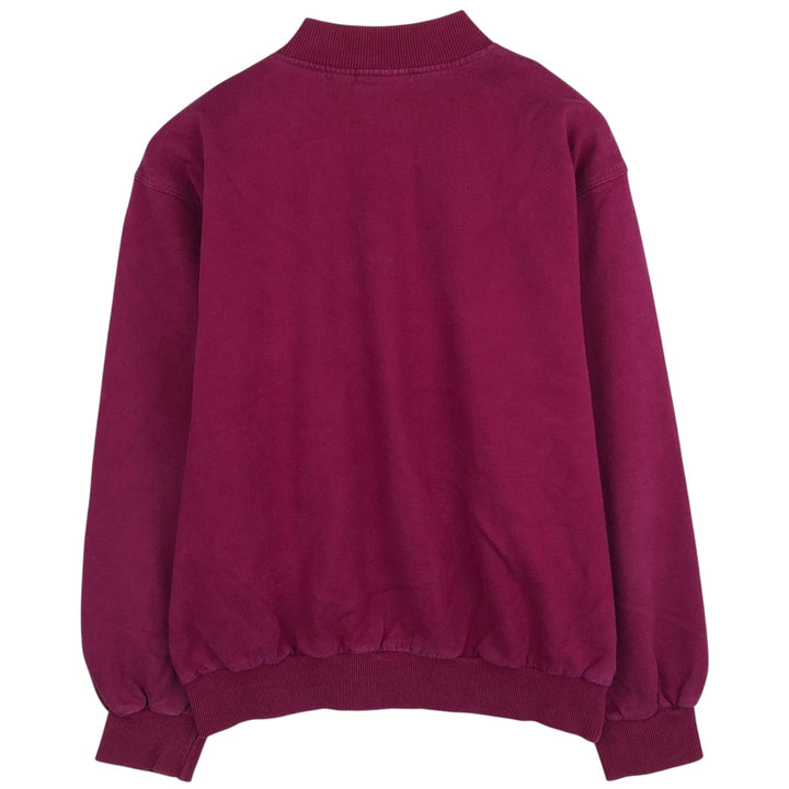 Lacoste Mock Neck Sweatshirt with One-Point Logo (Men's Size M) cotton Purple type red-purple Vintage Second Hand