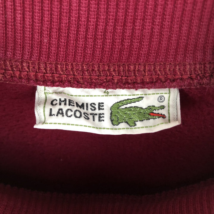 Lacoste Mock Neck Sweatshirt with One-Point Logo (Men's Size M) cotton Purple type red-purple Vintage Second Hand