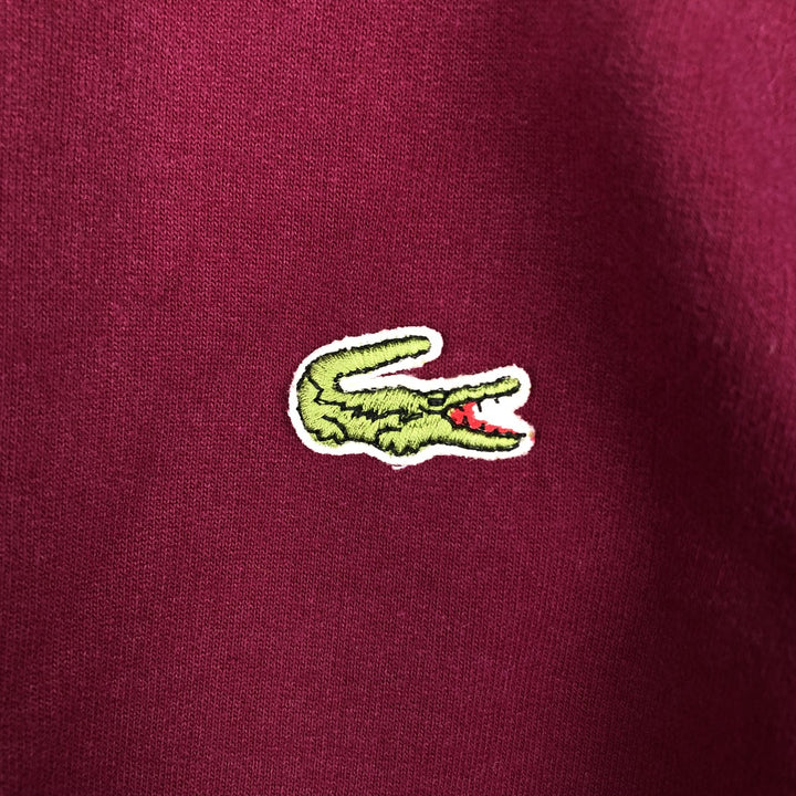 Lacoste Mock Neck Sweatshirt with One-Point Logo (Men's Size M) cotton Purple type red-purple Vintage Second Hand