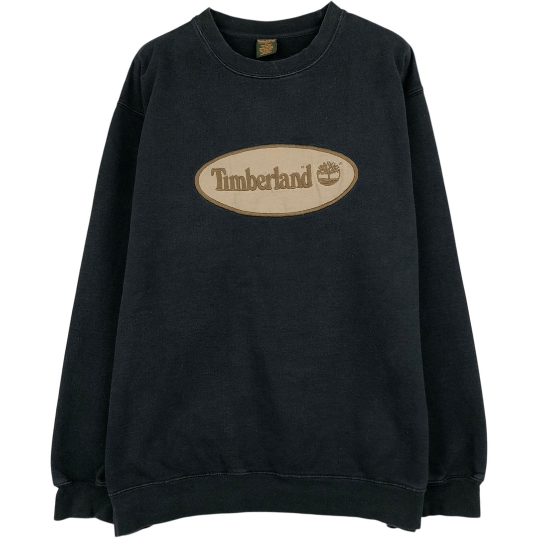 90s-00'S Timberland WEATHERGEAR Logo Sweatshirt, Men's Size XL (approx.) cotton black type Vintage Second Hand