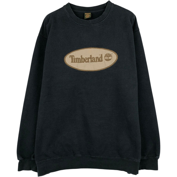 90s-00'S Timberland WEATHERGEAR Logo Sweatshirt, Men's Size XL (approx.) cotton black type Vintage Second Hand