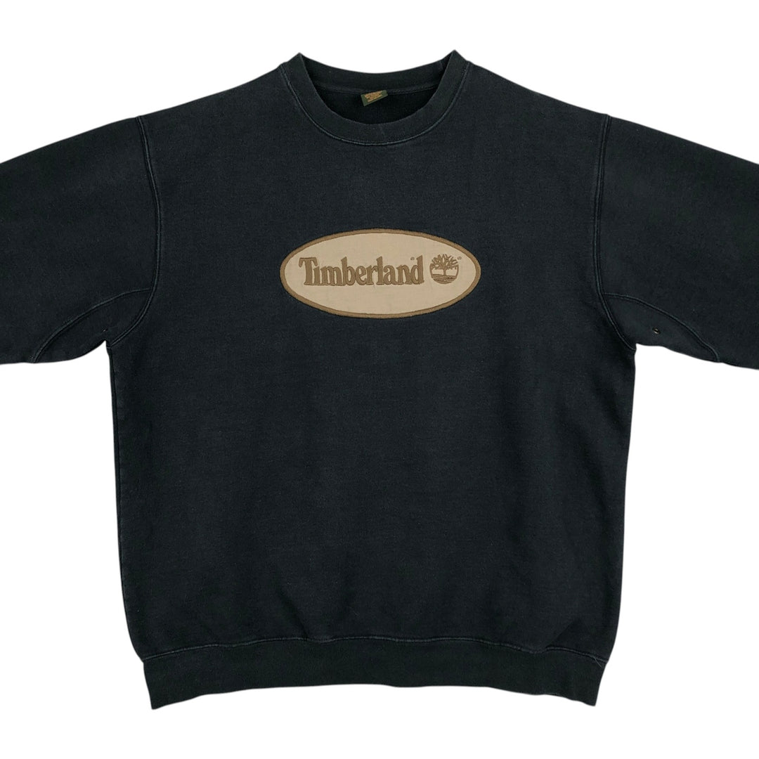 90s-00'S Timberland WEATHERGEAR Logo Sweatshirt, Men's Size XL (approx.) cotton black type Vintage Second Hand