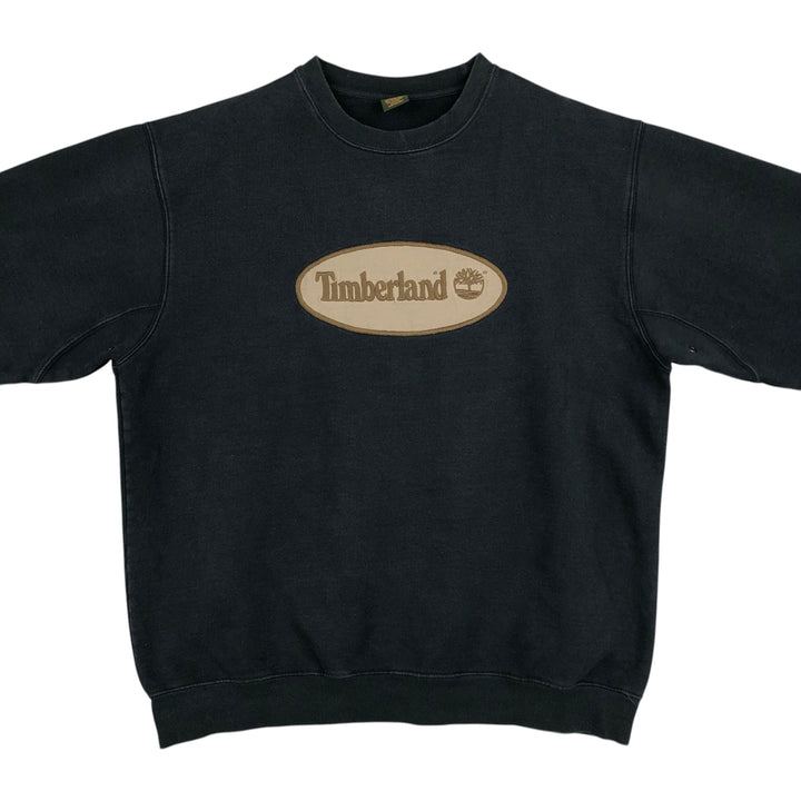 90s-00'S Timberland WEATHERGEAR Logo Sweatshirt, Men's Size XL (approx.) cotton black type Vintage Second Hand